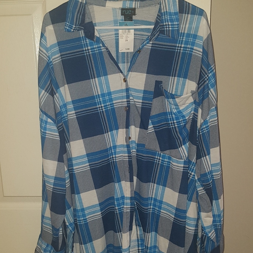 Plus size plaid top